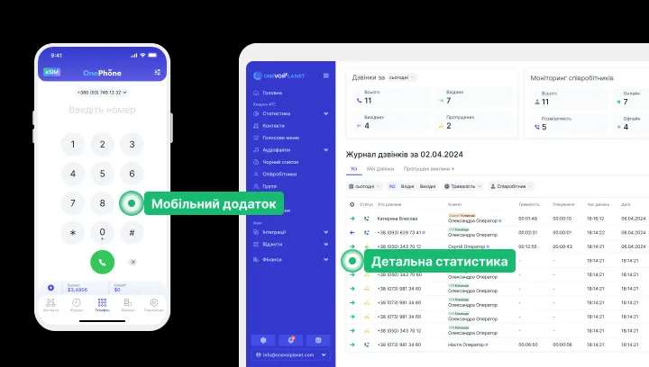 OneVOIPlanet — OnePhone и статистика